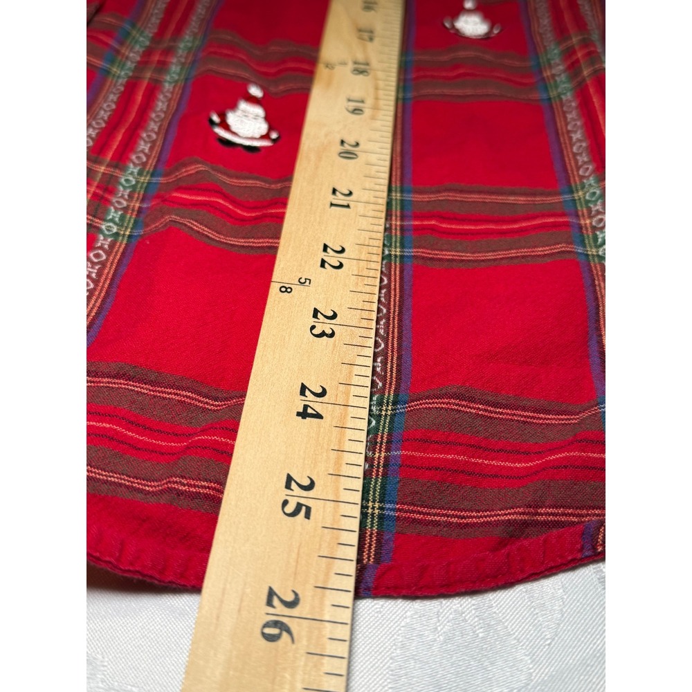 Karen Scott Sport Red Plaid Christmas Embroidered Cute Cotton Shirt Large - Picture 7 of 7